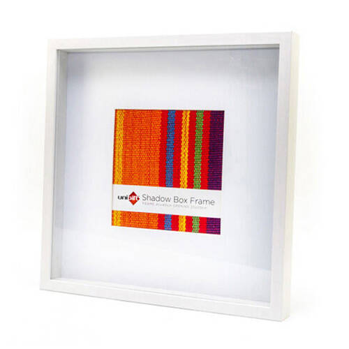 Unigift Shadow Box Wooden/Glass Picture Photo Frame 40x40cm/20x20cm White