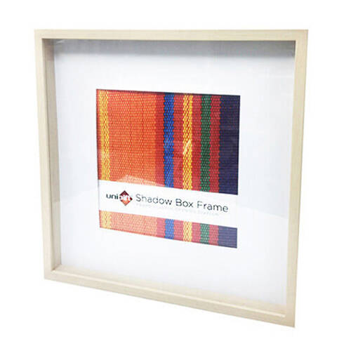 Unigift Shadow Box Wooden/Glass Picture Photo Frame 50x50cm/30x30cm Natural