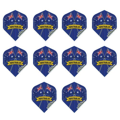 10x 3pc Formula Sports Aussie Flag Dart Board Flights Standard Shape
