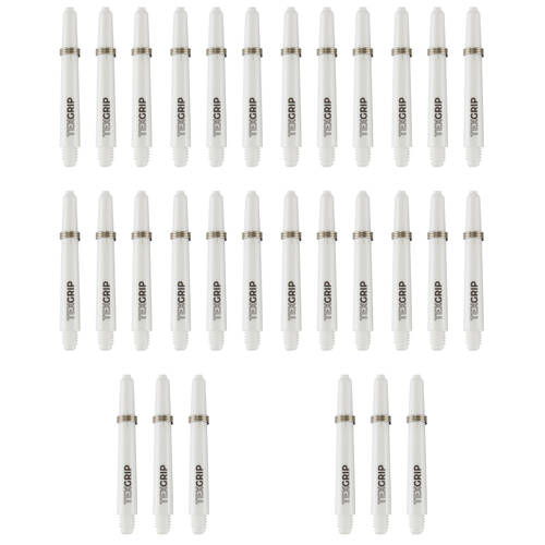 10x 3pc Tex Darts Grip Nylon Dart Shaft Stems Medium 48mm White