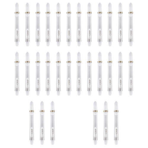 10x 3pc Tex Darts Grip Nylon Dart Shaft Stems Intermediate 35mm Clear