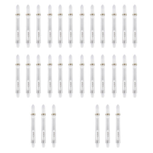 10x 3pc Tex Darts Grip Nylon Dart Shaft Stems Medium 48mm Clear
