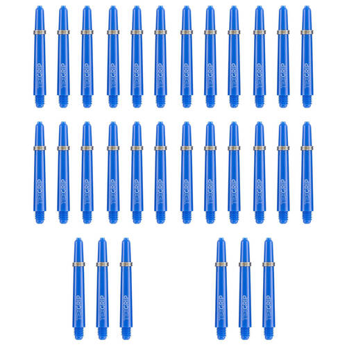 10x 3pc Tex Darts Grip Nylon Dart Shaft Stems Short 30mm Blue
