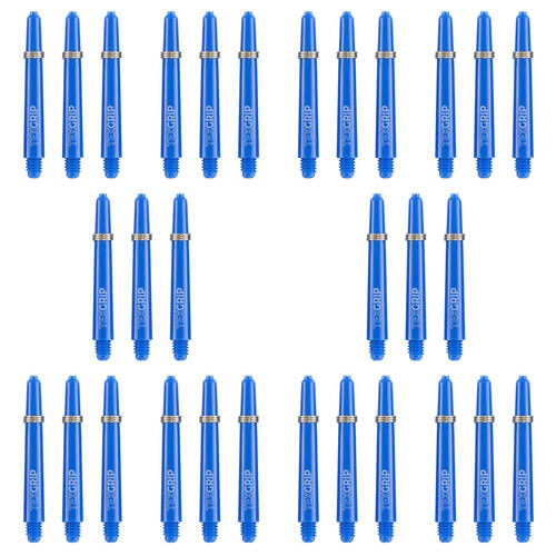 10x 3pc Tex Darts Grip Nylon Dart Shaft Stems Medium 48mm Blue