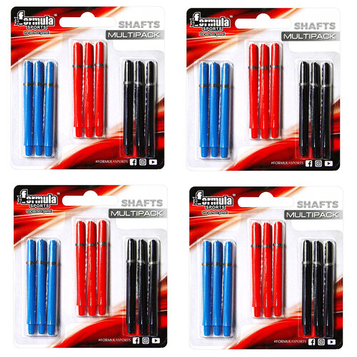 4x 9pc Formula Sports Nylon Ring Grip Shafts Multipack 48mm - Assorted