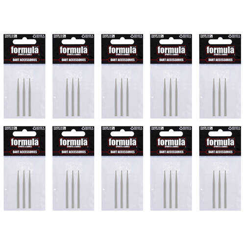 10x 3pc Formula Sports Dartboard Dart Points Replacement 32mm Chrome