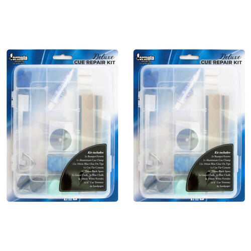 2PK Formula Sports Pool Snooker Billiard Table Deluxe Cue Repair Tipping Kit Large