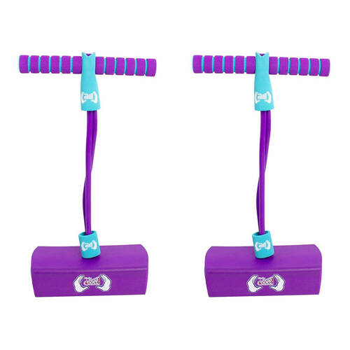 2PK Cooee Freestyle Junior Pogo Bounce Jump Stick Upto 110kg Purple/Blue 3+