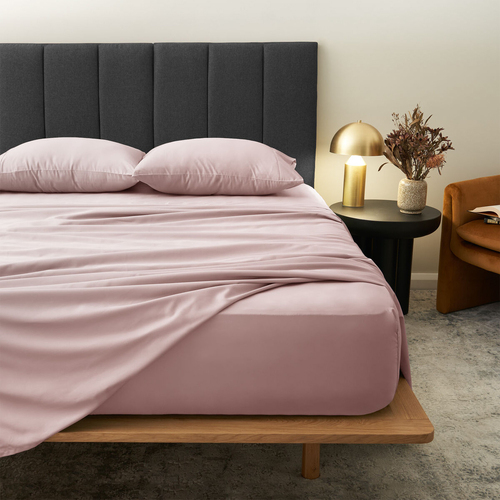 Morrissey Queen Bed Fitted Sheet 1200TC Luxe Soft  Pink Dust