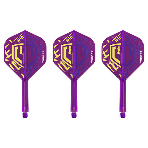 3pc Target Luke Littler World Champ K-Flex No2 Durable Dart Flight Short Purple