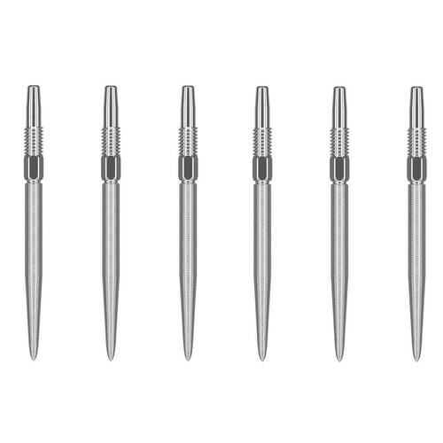 2x 3pc Target Swiss Nano Dart Point Replacement Spare Tip 26mm Silver