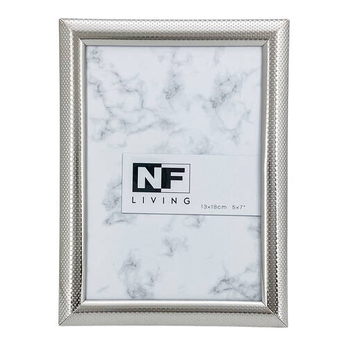 NF Living Shine Bright Photo Frame 5x7 Modern Design  ShineBright Metal Silver