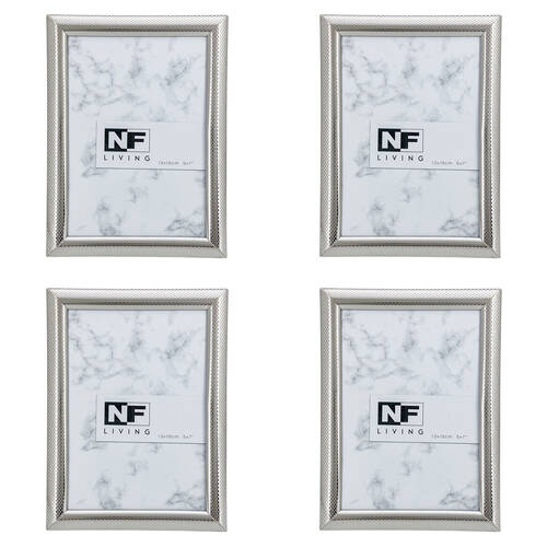 4PK NF Living Shine Bright Photo Frame 5x7 Modern Design Metal Silver