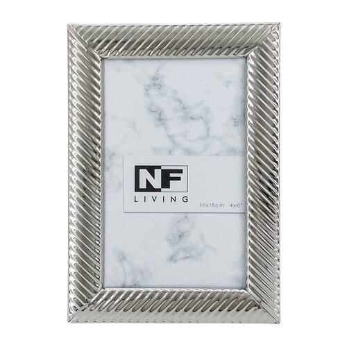 NF Living Alloy Aura Photo Frame 4x6 Modern Design Metal Silver