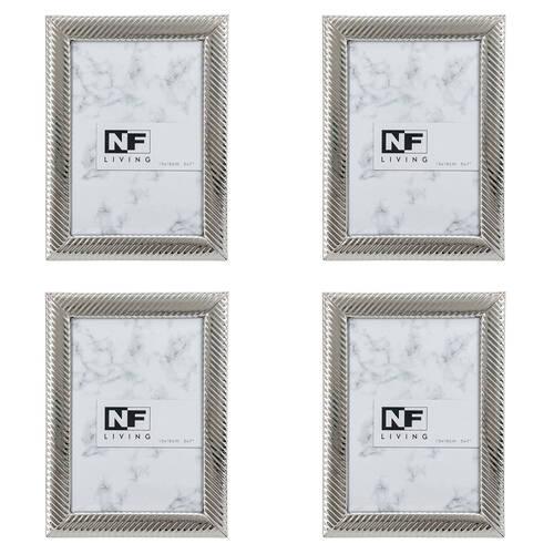 4PK NF Living Alloy Aura Photo Frame 5x7 Modern Design Metal AlloyAura Silver