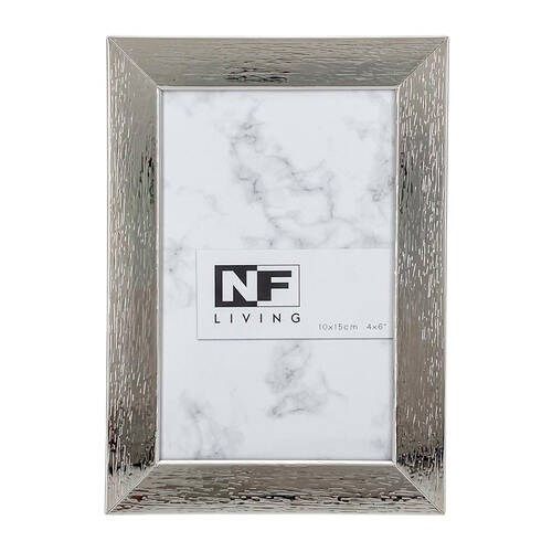 NF Living Metallic Marvel Photo Frame 4x6 Modern Design Metal  Silver