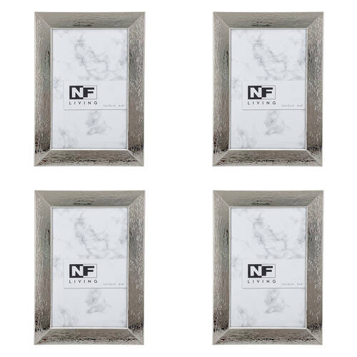 4PK NF Living Metallic Marvel Photo Frame 4x6 Modern Design Metal  Silver