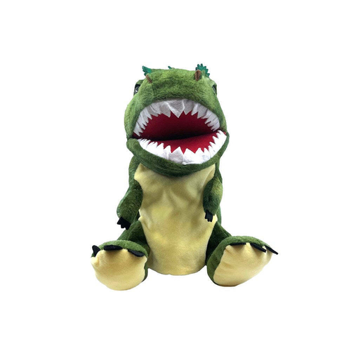 Johnco 29x29cm T-Rex Plush Kids/Child Hand Puppet Green 3y+