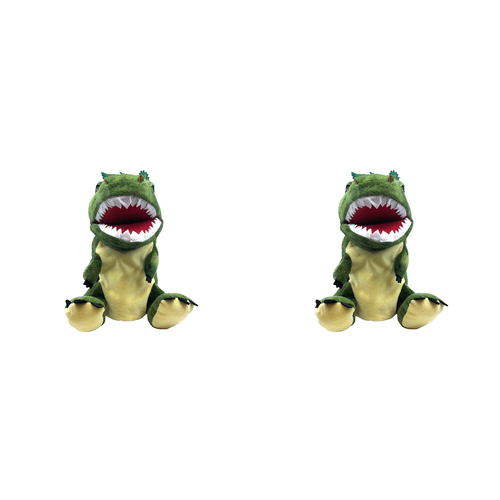 2PK Johnco 29x29cm T-Rex Plush Kids/Child Hand Puppet Green 3y+