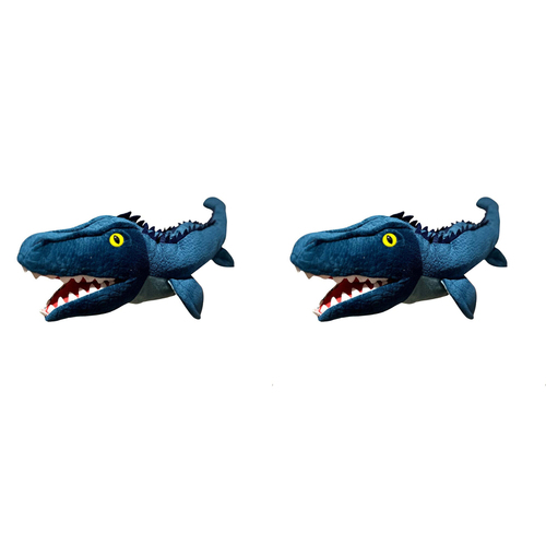 2PK Johnco 23x47cm Mosasaurus Plush Hand Puppet Navy Blue 3y+
