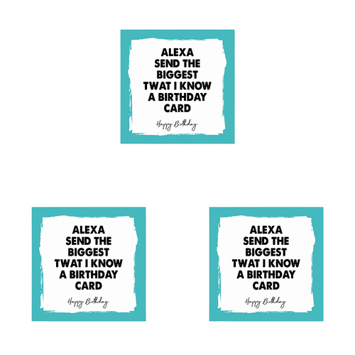 3PK Filthy Sentiments Birthday Alexa Card w/ Envelope 14x14cm
