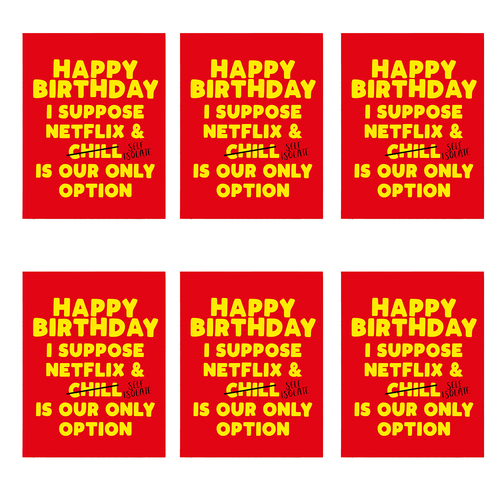 6PK Filthy Sentiments A5 Netflix & Isolate Card w/ Envelope