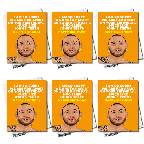 6PK Filthy Sentiments A5 Tiger King Social Distancing Birthday Card w/ Envelope