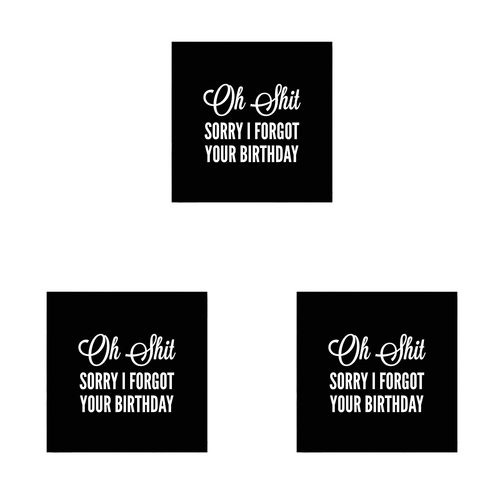 3PK Filthy Sentiments Sorry I Forgot Your Birthday Card w/ Envelope 14x14cm