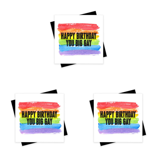 3PK Filthy Sentiments Big Gay Card w/ Envelope 14x14cm