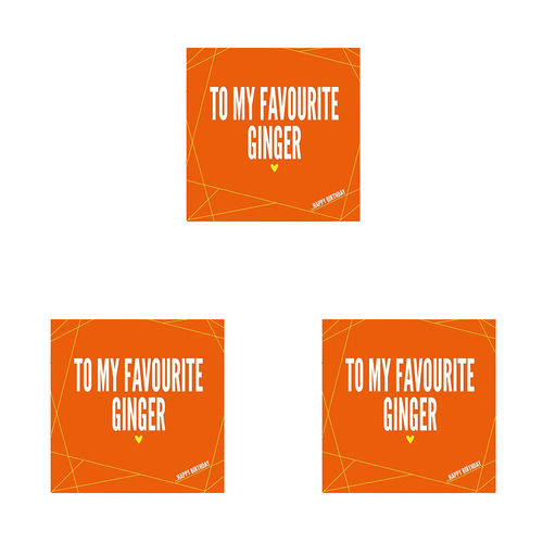 3PK Filthy Sentiments Favourite Ginger Card w/ Envelope 14x14cm