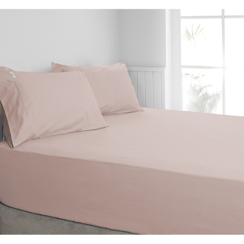 Algodon Mega Queen Bed 300TC Cotton Fitted Sheet Combo Set Blush
