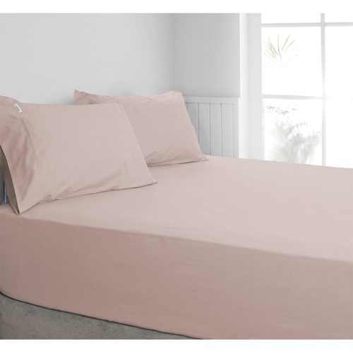 Algodon Queen Bed Combo Fitted Sheet Set 300TC Cotton Blush