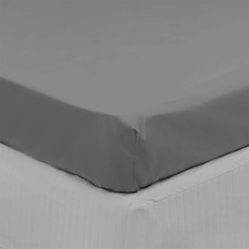 Algodon Long Single Bed Fitted Sheet 300TC Cotton Charcoal