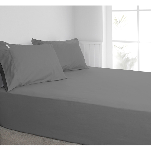 Algodon Mega King Bed 300TC Cotton Fitted Sheet Combo Set Charcoal