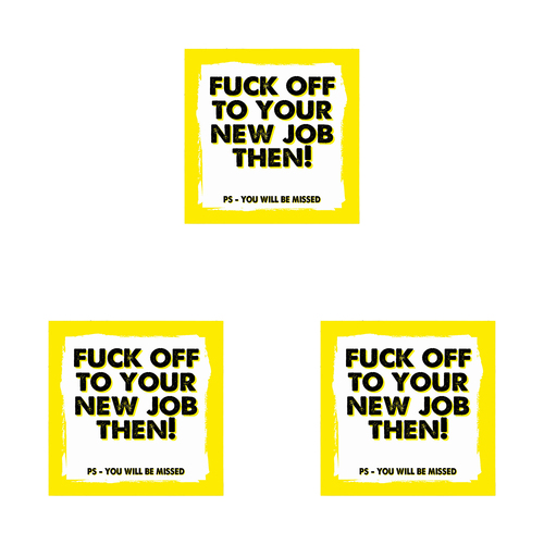 3PK Filthy Sentiments F*ck Off To Your New Job Card w/ Envelope 14x14cm