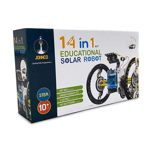 Johnco 14-in-1 Educational Solar Powered Robot Kids Learning Toy 10y+