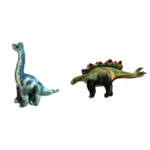 2pc Johnco Plush Dinosaur Soft Toy Stegosaurus and Brontosaurus Kids Set 3y+