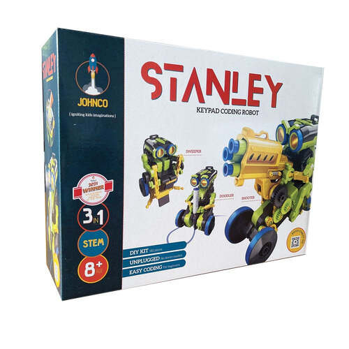 Johnco Stanley 3-in-1 Keypad Coding Robot Kids Learning Toy 8y+