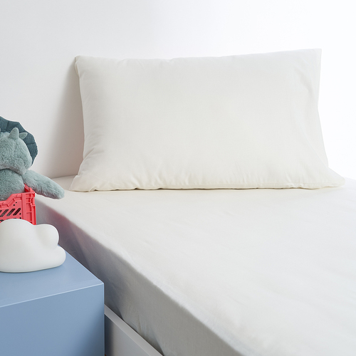 Minikins Junior King Single Bed Fitted Sheet Set 180TC 100% Cotton Solid White