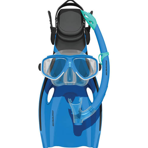 4pc Mirage Dolphin Junior Snorkelling Mask/Snorkel/Fins Set L/XL Blue