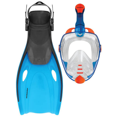 4pc Mirage Galaxy2 Snorkelling Mask/Snorkel/Fins Set L/XL Blue