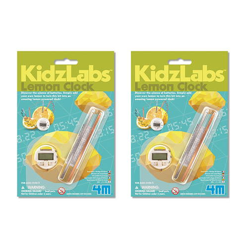 2PK 4M KidzLabs Lemon Clock Educational Kids/Children Toy 5y+