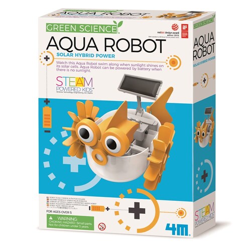 4M Green Science Aqua Robot Solar Powered Kids Toy 5y+