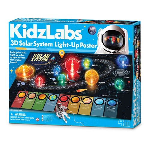 4M KidzLabs 3D Solar System Light-Up Poster Board 5y+