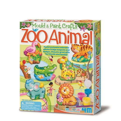 4M Mould & Paint Zoo Animal Kids/Children Art/Craft Activity 5y+