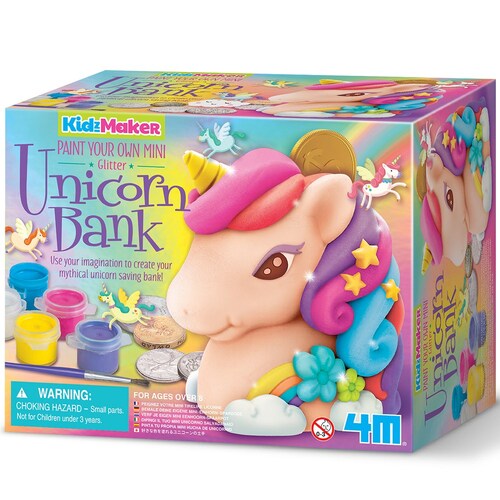 4M KidzMaker Glitter Unicorn Bank Box Art/Craft Paint Kids 5y+