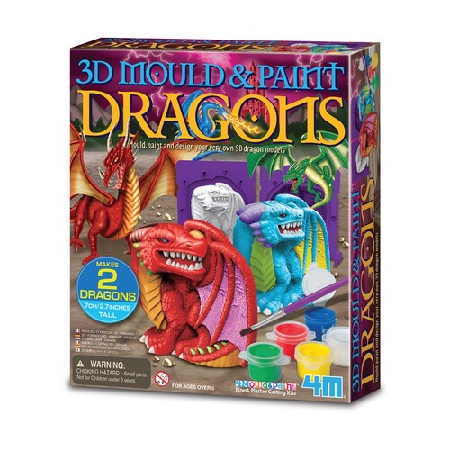 4M 3D Mould & Paint Dragons Kids/Toddler Activity 5y+