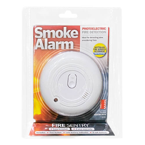 Family First Fire Sentry Photoelectric Smoke Alarm 9V Bedroom Living Room
