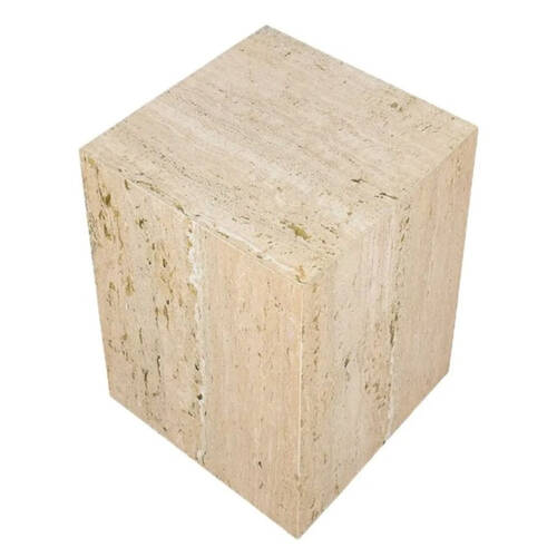 E Style Travis Travertine Side Table Travertine/MDF 38x45cm Natural