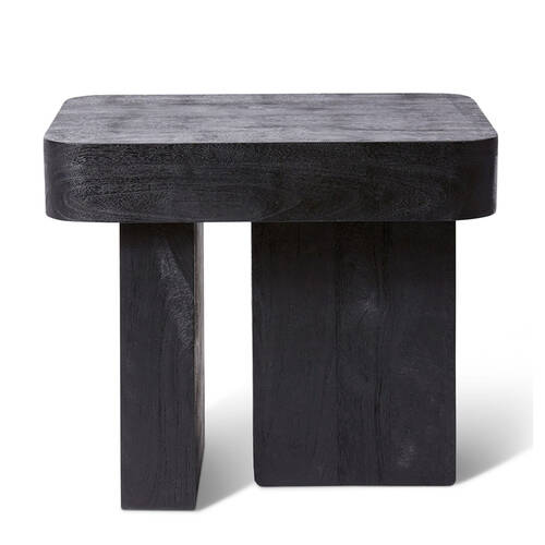 E Style Furaha Side Table Solid Wood Furniture 60x40cm Black
